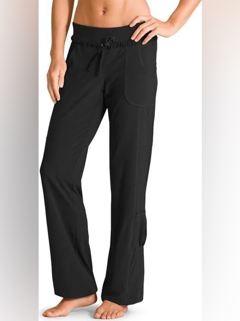Excellent BLACK LINED Athleta Double Time Allegro Drawstring Utility Pant - 12